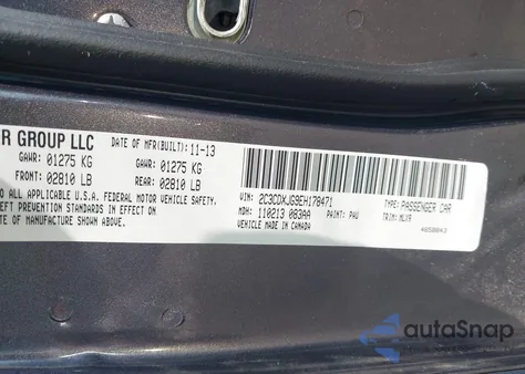 2014 Dodge Charger Sxt Plus z USA, uszkodzony, nr VIN 2C3CDXJG9EH178471